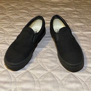 Vans Black Slip On Kids Size 2.5 Like New Unisex